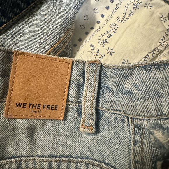 Free People “Brea” Women’s High Waist Cut Off Button-fly Denim Skirt 24R - Picture 8 of 13